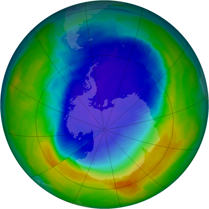 Antarctic ozone map for 04 November 1997